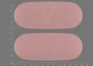 Pill 5686 V Pink Capsule/Oblong is Risperidone