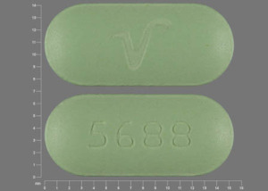 Pill 5688 V Green Capsule-shape is Risperidone