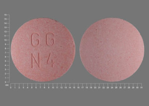 Pill GG N4 Pink Round is Amoxicillin and Clavulanate Potassium