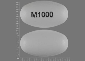 Pill M1000 White Oval is Glumetza