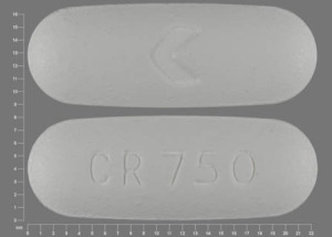 Ciprofloxacin hydrochloride 750 mg CR 750 >