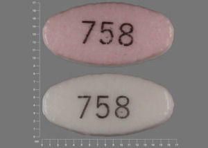 Pill 758 Pink & White Oval is Venlafaxine Hydrochloride Extended Release