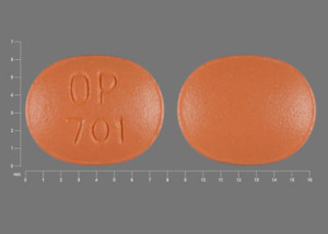 Pill OP 701 Orange Elliptical/Oval is Vivactil