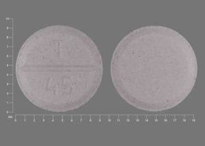 Pill T 45  Purple Round is Clorazepate Dipotassium