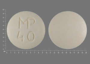 Pill MP 40 is Hydrochlorothiazide and Spironolactone 25 mg / 25 mg