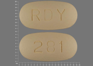 Pill RDY 281 Yellow Capsule/Oblong is Levofloxacin