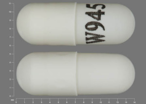 Pill W945 White Capsule/Oblong is Zonisamide