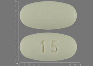 Pill 15 Yellow Elliptical/Oval is Meloxicam