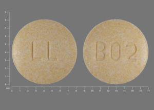 Pill B02 LL Yellow Round is Hydrochlorothiazide and lisinopril