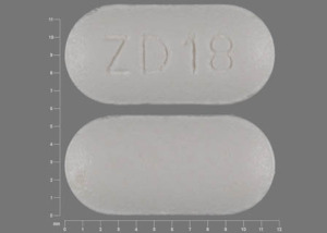 Pill ZD18 White Capsule-shape is Hydrochlorothiazide and Losartan Potassium