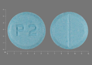 Pill P2 Blue Round is Pramipexole Dihydrochloride