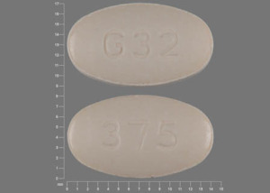 Pill G32 375 Pink Oval is Naproxen