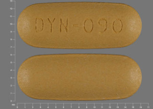 Pill DYN-090 Yellow Capsule/Oblong is Solodyn