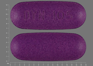 Pill DYN 105 Purple Capsule-shape is Solodyn