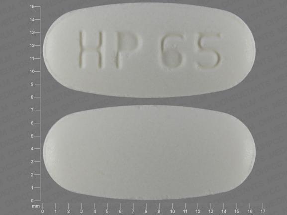 Pill HP65 White Capsule/Oblong is Metronidazole