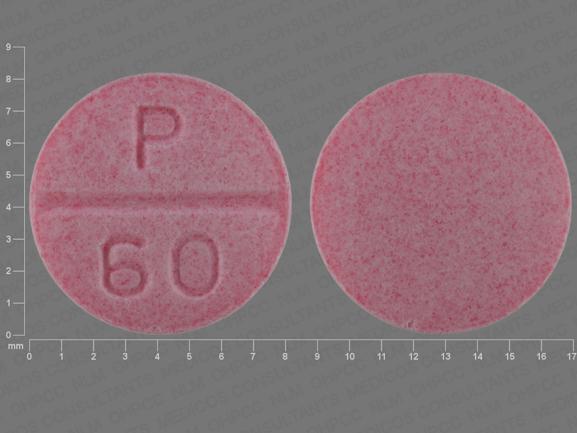 Pill P 60 Pink Round is Propranolol Hydrochloride