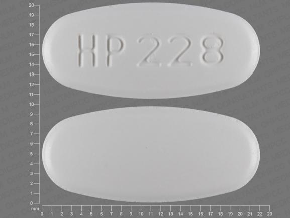 Pill HP 228 White Elliptical/Oval is Acyclovir
