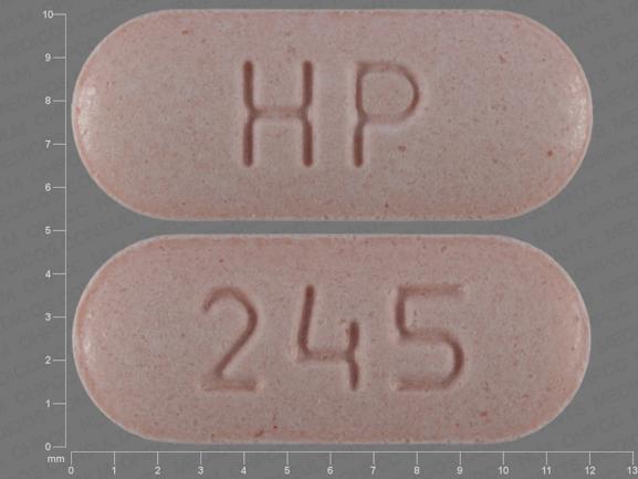 Pill HP 245 Pink Capsule/Oblong is Rizatriptan Benzoate