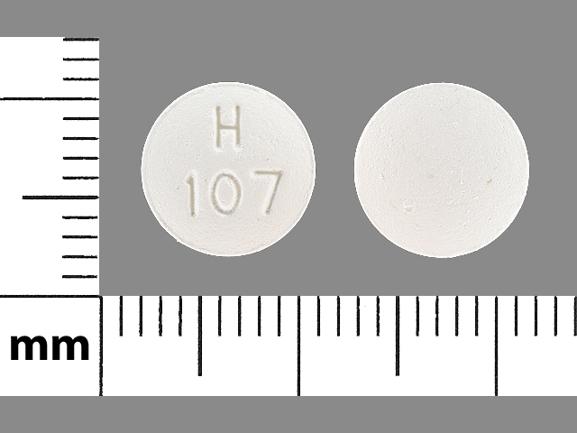 Pill H 107 White Round is Hydroxyzine Hydrochloride