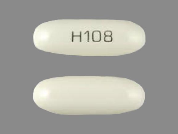 Pill H108 White Capsule/Oblong is Nimodipine