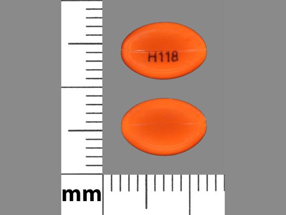 Pill H118 Orange Oval is Calcitriol