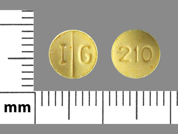 Pill I G 210 Yellow Round is Folic Acid