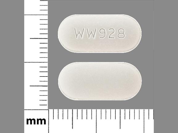 Pill WW928 is Ciprofloxacin Hydrochloride 500 mg