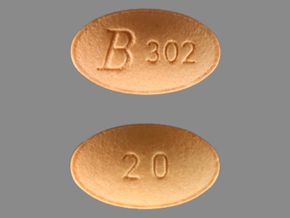 Pill B 302 20 Orange Oval is Simvastatin
