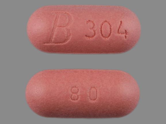 Pill B 304 80 Pink Capsule-shape is Simvastatin