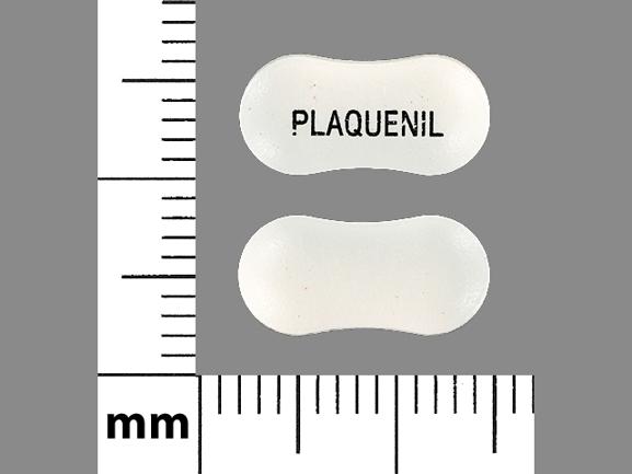 Pill PLAQUENIL White Figure eight-shape is Hydroxychloroquine Sulfate