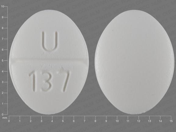 Pill U 137 White Oval is Clonidine Hydrochloride