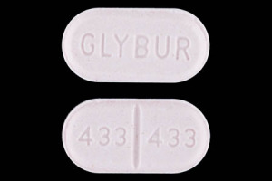Pill GLYBUR 433 433 Pink Elliptical/Oval is Glyburide