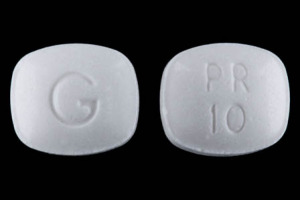 Pill G PR 10 White Four-sided is Pravastatin Sodium