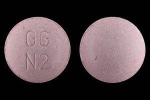 Pill GG N2 Pink Round is Amoxicillin and Clavulanate Potassium