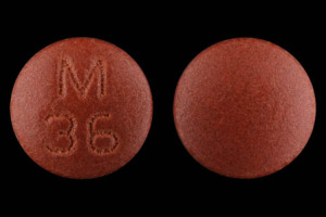 Pill M 36 Brown Round is Amitriptyline Hydrochloride
