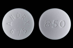 Pill 850 ANDRX 675 White Round is Metformin Hydrochloride