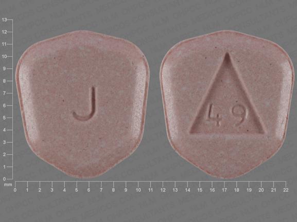 Pill J 49 Pink U-shape is Acyclovir