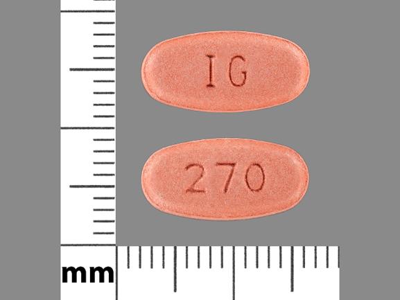 Pill IG 270 Brown Oval is Quinapril Hydrochloride