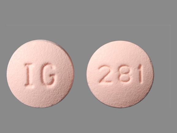 Pill IG 281 Pink Round is Topiramate