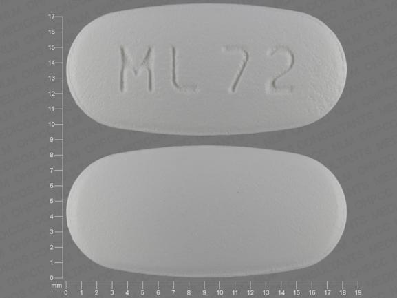 Pill ML 72 White Oval is Famciclovir