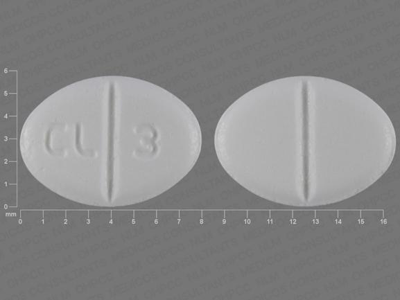Pill CL 3 White Elliptical/Oval is Pramipexole Dihydrochloride