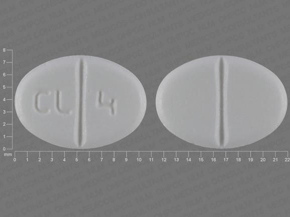 Pill CL 4 White Elliptical/Oval is Pramipexole Dihydrochloride