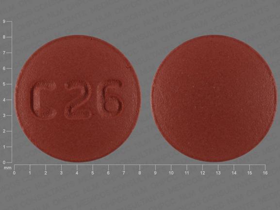 Pill C 26 Red Round is Donepezil Hydrochloride