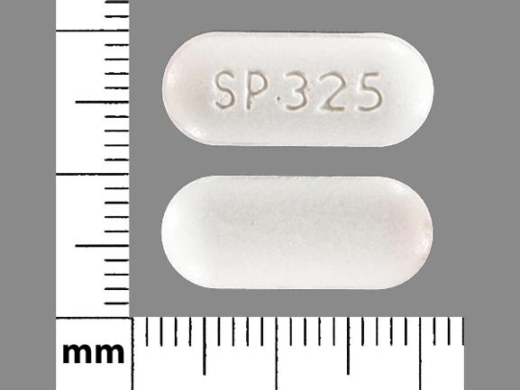 Pill SP 325 White Capsule/Oblong is Acetaminophen, Caffeine and Isometheptene Mucate