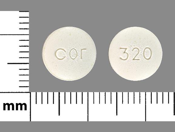 Pill cor 320 White Round is Acarbose