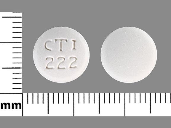 Pill CTI 222 White Round is Ciprofloxacin Hydrochloride