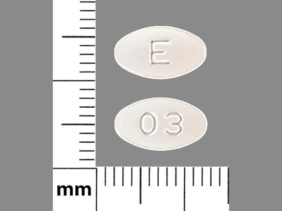 Pill E 03 White Oval is Carvedilol