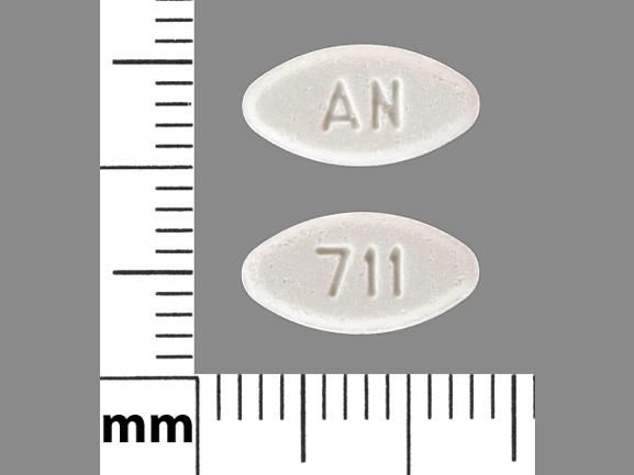 Pill AN 711 White Oval is Guanfacine Hydrochloride