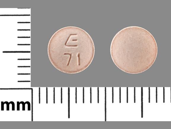 Pill E 71 Pink Round is Hydrochlorothiazide and Lisinopril