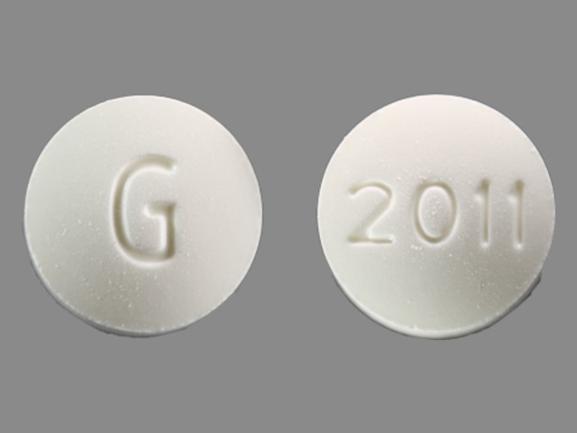 Pill 2011 G White Round is Orphenadrine Citrate Extended Release